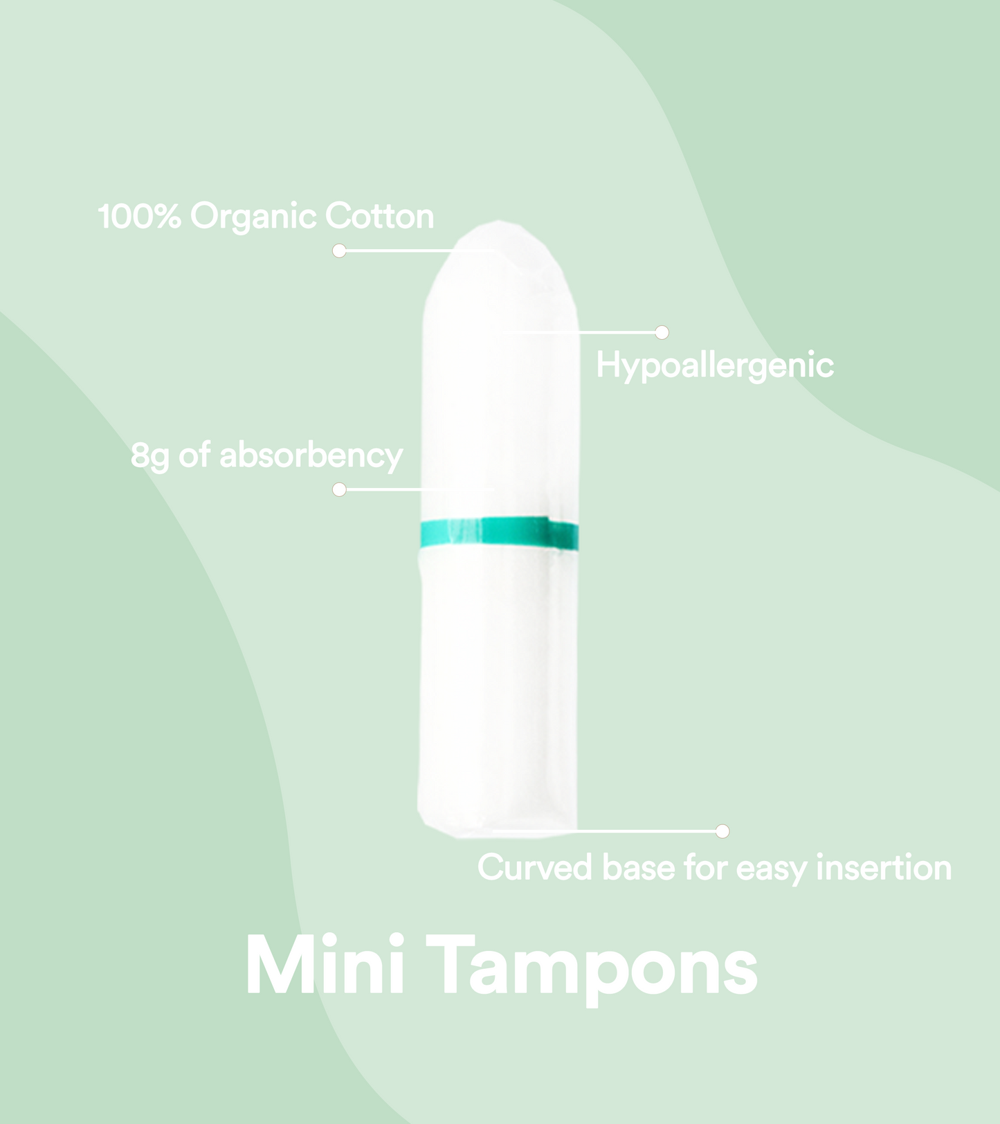 50-Pack Organic Cotton Mini Tampons