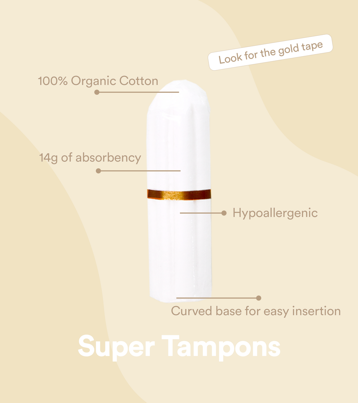 50-Pack Organic Cotton Super Tampons